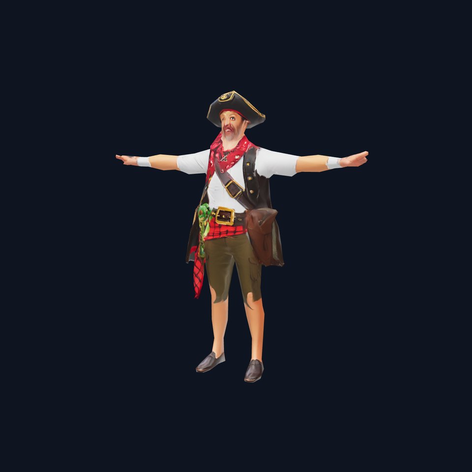 Pirate Character Model Pack with Detailed Outfit